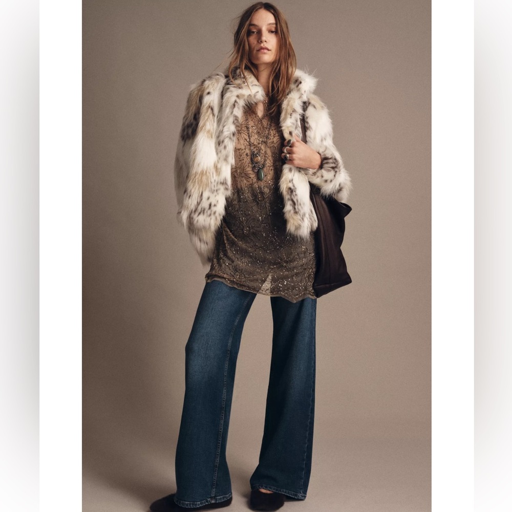 Zara ZW COLLECTION FAUX FUR JACKET - Picture 2 of 9